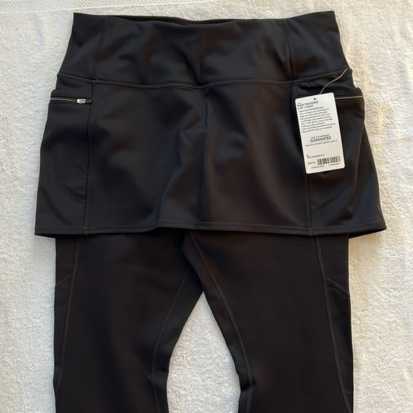 Athleta High Traverse Black Skirted Leggings, Size L - Picture 3 of 10